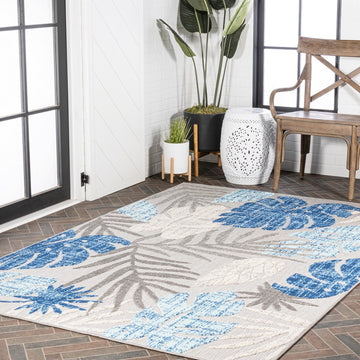 Monstera Tropical Leaf High-low Indoor/outdoor Area Rug